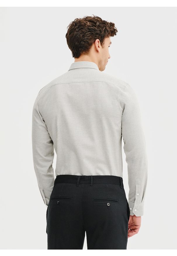 Pako Lorente - PAKO LORENTE – Zielono-szara bawełniana koszula męska. Kolor: wielokolorowy, szary, zielony. Materiał: bawełna. Długość rękawa: długi rękaw. Długość: długie. Wzór: gładki