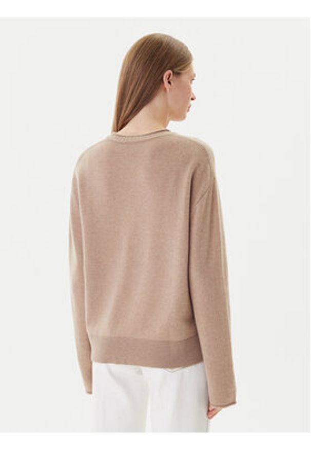 TOMMY HILFIGER - Tommy Hilfiger Sweter WW0WW46438 Beżowy Regular Fit. Kolor: beżowy. Materiał: wełna