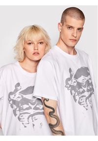 Mindout T-Shirt Unisex Rebuild No.3 Biały Oversize. Kolor: biały. Materiał: bawełna