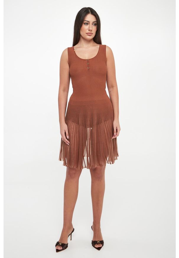 Elisabetta Franchi - Sukienka z ażurowej dziany ELISABETTA FRANCHI. Wzór: ażurowy