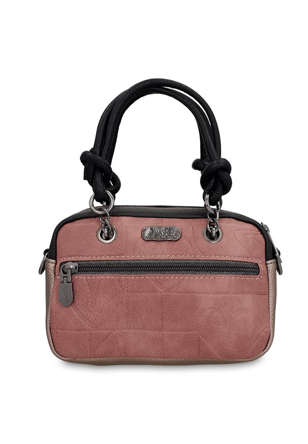 Torebka damska Anekke, mała z rączką i na ramię z regulowanym odpinanym paskiem, brązowa, 41801-399. Kolor: brązowy. Styl: casual. Rodzaj torebki: na ramię