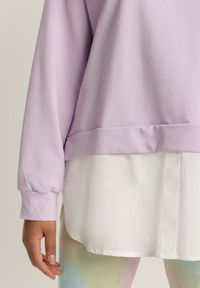 Renee - Liliowa Bluza Ilelaira. Kolor: fioletowy. Materiał: jeans. Długość rękawa: raglanowy rękaw. Długość: długie #4