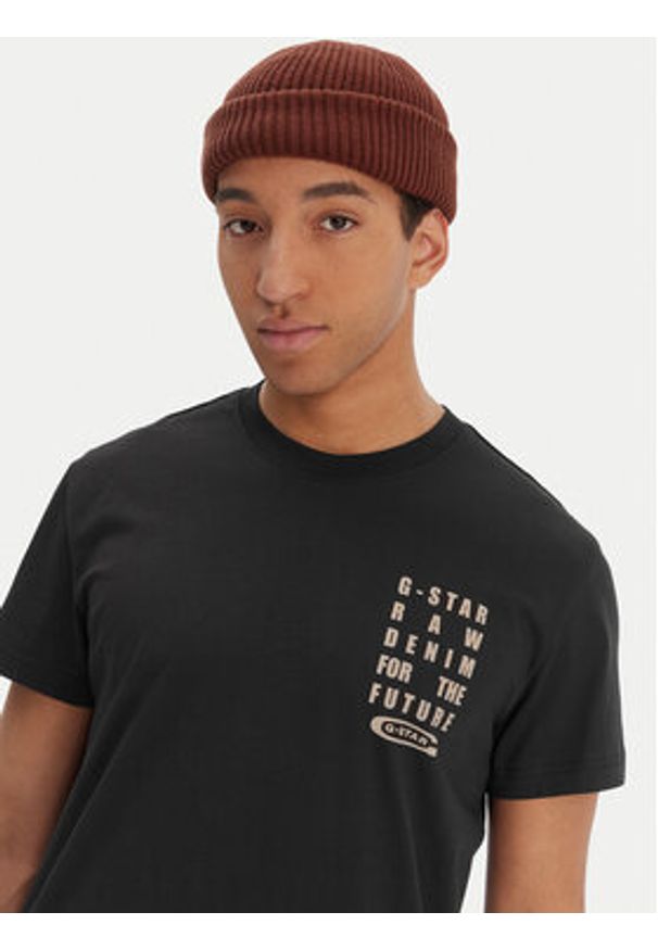 G-Star RAW - G-Star Raw T-Shirt Text Chest D25968-C506 Czarny Regular Fit. Kolor: czarny. Materiał: bawełna