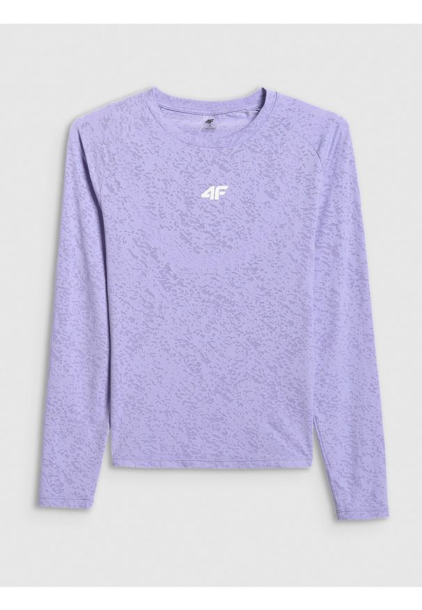4f - 4F Longsleeve treningowy slim szybkoschnący damski - fioletowy XL. Kolor: fioletowy. Materiał: materiał, włókno. Długość rękawa: długi rękaw. Sport: fitness