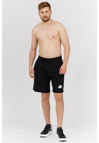 DSQUARED2 Dresowe szorty męskie z liściem, Rozmiar M. Kolor: czarny. Materiał: dresówka, poliester