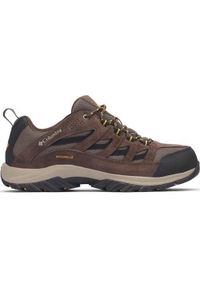columbia - Buty trekkingowe męskie Columbia Crestwood Waterproof. Kolor: czarny, brązowy, wielokolorowy. Materiał: skóra, materiał. Szerokość cholewki: normalna