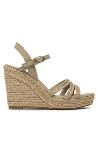 TOMMY HILFIGER - Tommy Hilfiger Espadryle Essential Basic Wedge Sandal FW0FW07220 Beżowy. Kolor: beżowy