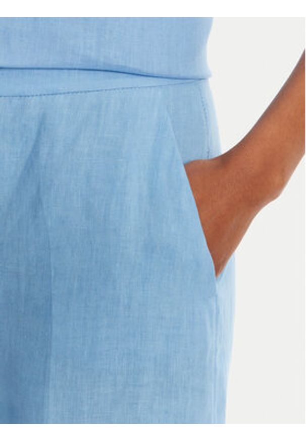 Marella Kuloty Silvana 2515131022 Błękitny Regular Fit. Kolor: niebieski. Materiał: len