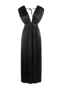 Born2be - Czarna Sukienka Aedice. Typ kołnierza: dekolt w kształcie V. Kolor: czarny. Długość rękawa: na ramiączkach. Typ sukienki: rozkloszowane. Styl: elegancki. Długość: maxi #2