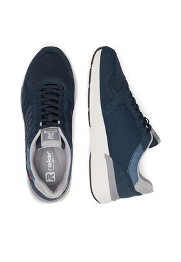 Rieker Revolution Lifestyle Sneakersy U1401-14 Granatowy. Kolor: niebieski. Materiał: zamsz, skóra