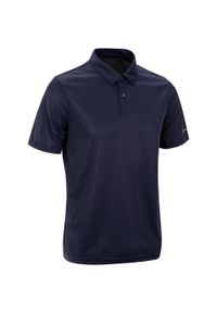 ARTENGO - Koszulka polo tenisowa Dry 100 męska. Typ kołnierza: polo. Kolor: niebieski. Materiał: poliester, materiał. Sport: tenis