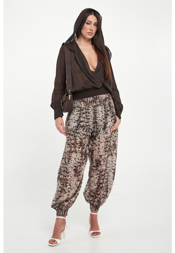 Pinko - Bluzka damska szyfonowa z kapturem Castiglione PINKO. Typ kołnierza: kaptur. Materiał: szyfon