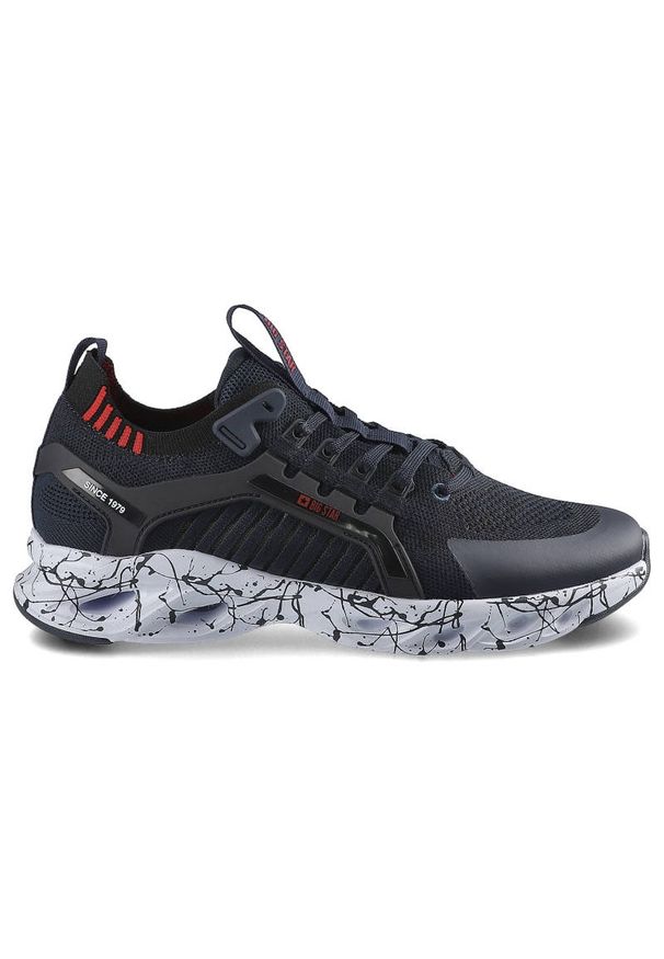 Big-Star - Granatowe Sneakersy Big Star Męskie Modne Buty. Okazja: na co dzień. Kolor: niebieski. Materiał: materiał. Szerokość cholewki: normalna. Sport: fitness