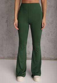 Renee - Zielone Spodnie Dzwony Efralice. Kolor: zielony. Materiał: wiskoza, bawełna. Wzór: aplikacja. Sezon: wiosna, lato. Styl: klasyczny #2