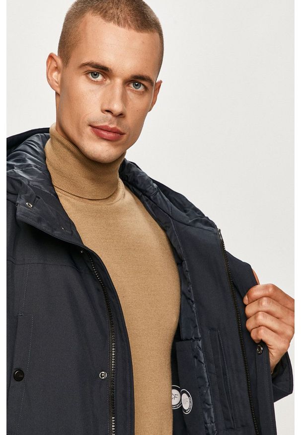 Only & Sons - Parka. Okazja: na co dzień. Typ kołnierza: kaptur. Kolor: niebieski. Styl: casual