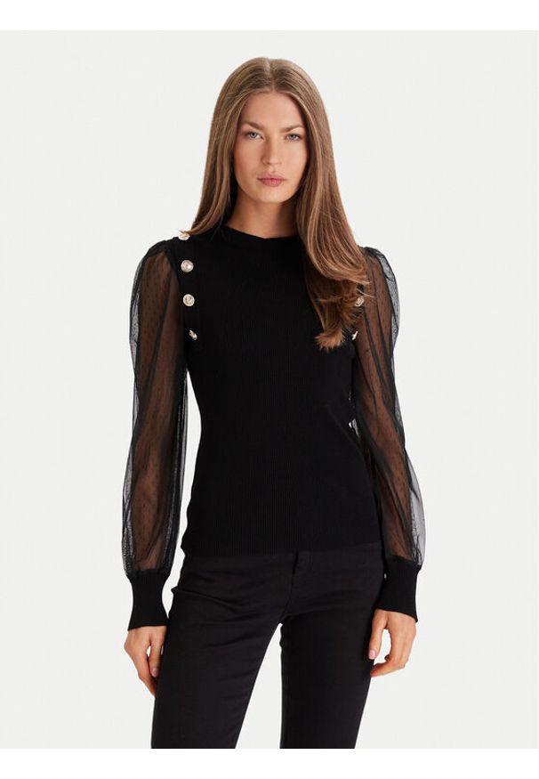 Morgan Bluzka 252-MALIA Czarny Regular Fit. Kolor: czarny. Materiał: wiskoza