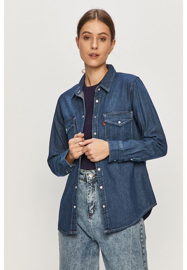 Levi's® - Levi's - Koszula. Okazja: na spotkanie biznesowe, na co dzień. Kolor: niebieski. Materiał: tkanina. Wzór: gładki. Styl: biznesowy, casual