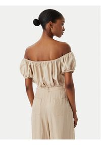 Guess Bluzka W6GHA1 W2447 Beżowy Regular Fit. Kolor: beżowy. Materiał: len #5