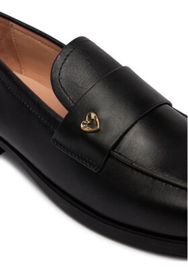 Love Moschino - LOVE MOSCHINO Półbuty JA10142G1OIA0000 Czarny. Kolor: czarny. Materiał: skóra