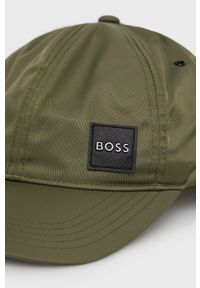 BOSS czapka 50466297 kolor zielony gładka. Kolor: zielony. Wzór: gładki #2