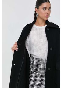 Pinko poncho wełniane kolor czarny przejściowy oversize. Kolor: czarny. Materiał: wełna. Wzór: gładki #2