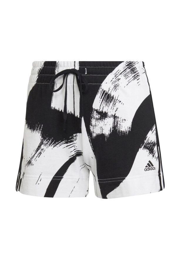 Spodenki treningowe damskie Adidas AOP. Kolor: biały. Materiał: bawełna