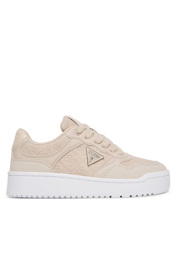 Guess Sneakersy FLFMR9 FAL12 Beżowy. Kolor: beżowy. Materiał: skóra