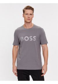BOSS - Boss T-Shirt Mirror 1 50506363 Szary Regular Fit. Kolor: szary. Materiał: bawełna