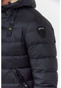 Blauer USA - BLAUER Czarna puchowa kurtka męska z kapturem, Rozmiar 3XL. Typ kołnierza: kaptur. Kolor: czarny. Materiał: puch