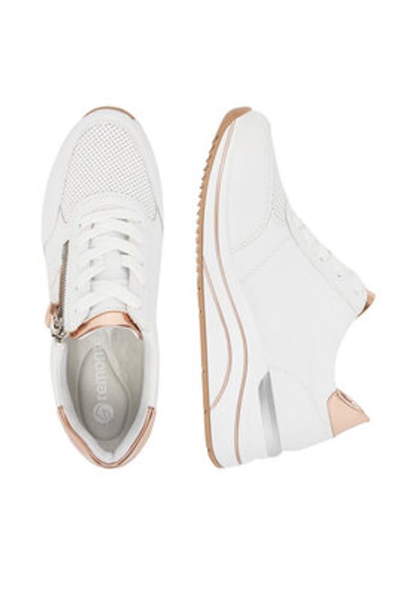 Remonte Sneakersy D0T04-80 Biały. Kolor: biały. Materiał: syntetyk, skóra