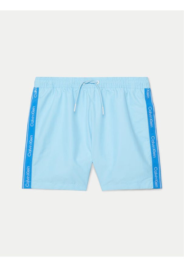 Calvin Klein Swimwear Szorty kąpielowe KV0KV00042 Błękitny Regular Fit. Kolor: niebieski. Materiał: syntetyk