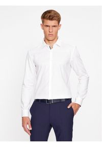 Hugo Koszula Koey 50500210 Biały Slim Fit. Kolor: biały. Materiał: bawełna