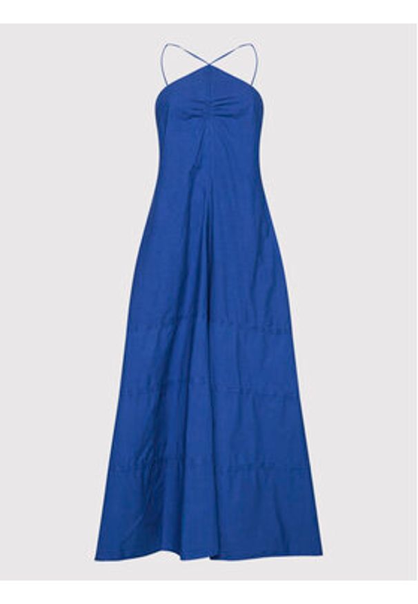 N°21 Sukienka codzienna 22E N2M0 H142 0036 Niebieski Relaxed Fit. Okazja: na co dzień. Kolor: niebieski. Materiał: bawełna. Typ sukienki: proste. Styl: casual