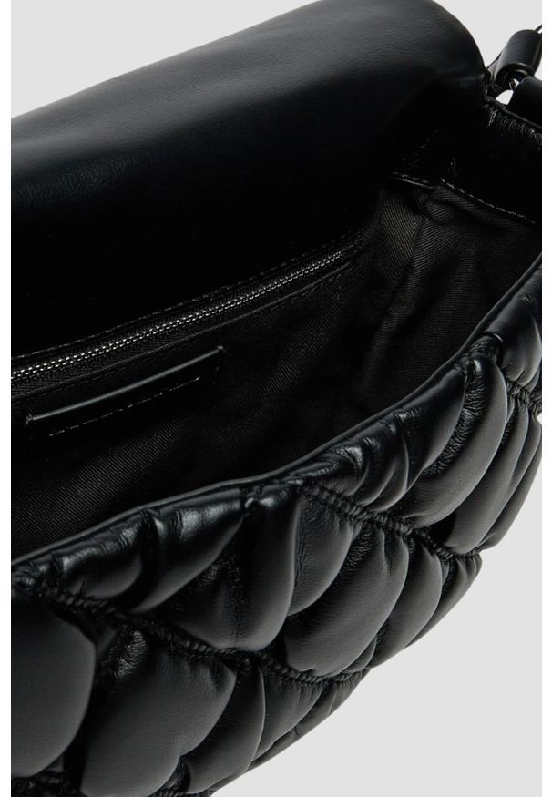 Karl Lagerfeld - KARL LAGERFELD Czarna pikowana damska torebka Kuilt Flap Shb. Kolor: czarny. Materiał: pikowane. Styl: elegancki