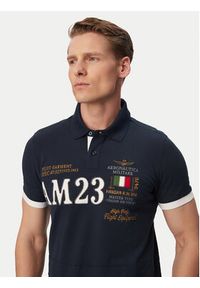 Aeronautica Militare Polo 261PO1916UP00191 Granatowy Regular Fit. Typ kołnierza: polo. Kolor: niebieski. Materiał: bawełna #5