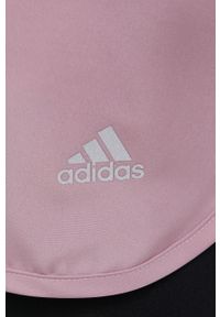 adidas Performance szorty do biegania HD2810 damskie kolor różowy gładkie high waist. Stan: podwyższony. Kolor: różowy. Materiał: materiał, dzianina, skóra, tkanina, poliester. Wzór: gładki #2