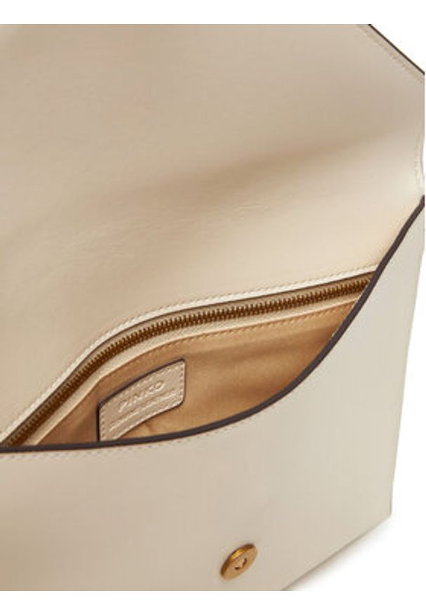 Pinko - PINKO Torebka Flat Purse Handle AI 25-26 PCPL104820 A0F1 Écru. Materiał: skórzane