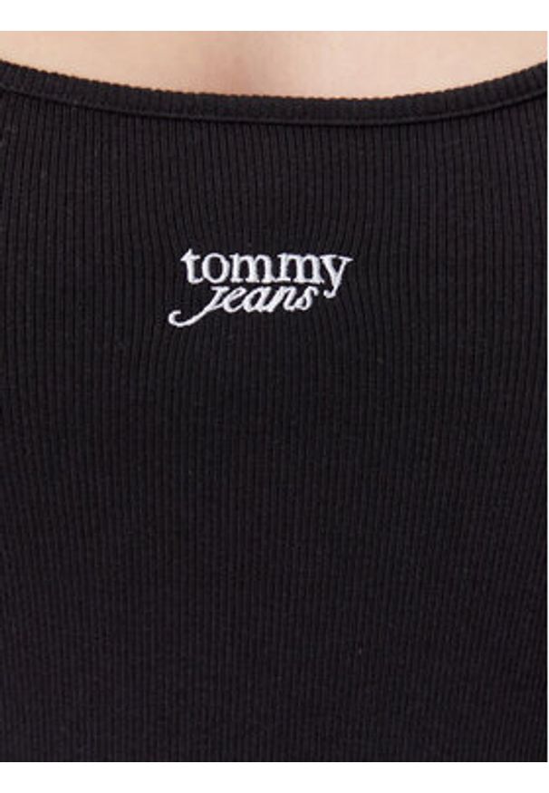 Tommy Jeans Sukienka letnia Script DW0DW20330 Czarny Slim Fit. Kolor: czarny. Materiał: bawełna. Sezon: lato