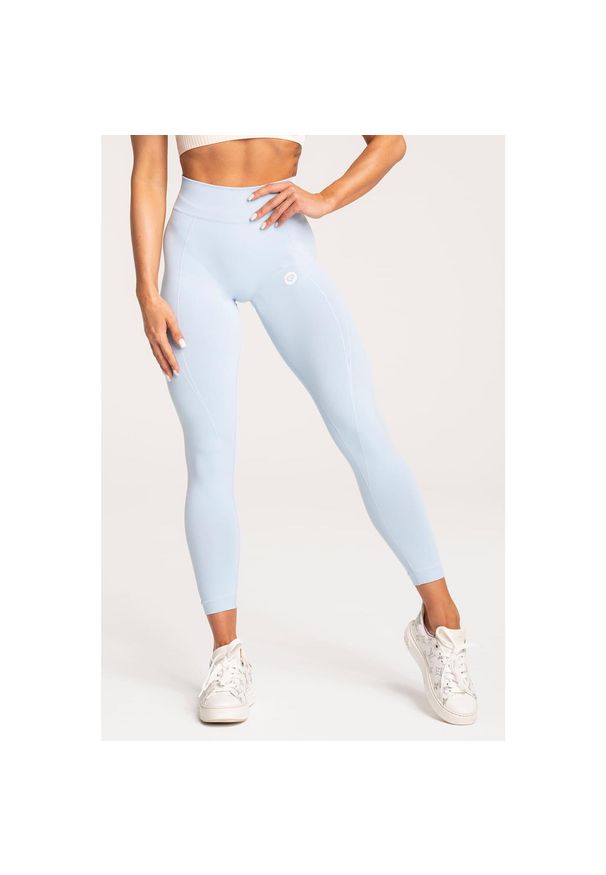 GYM GLAMOUR - Legginsy fitness damskie Gym Glamour basic. Kolor: niebieski. Sport: fitness