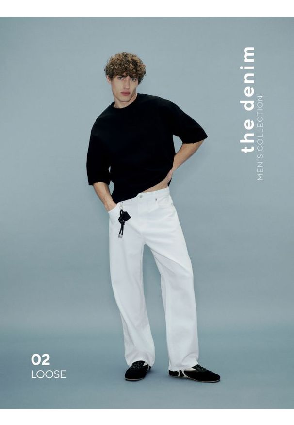 Reserved - Jeansy loose fit - złamana biel