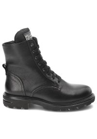 Czarne Botki Nessi Modne Obuwie Damskie. Okazja: na co dzień. Zapięcie: sznurówki. Kolor: czarny. Materiał: skóra. Styl: casual, elegancki #8