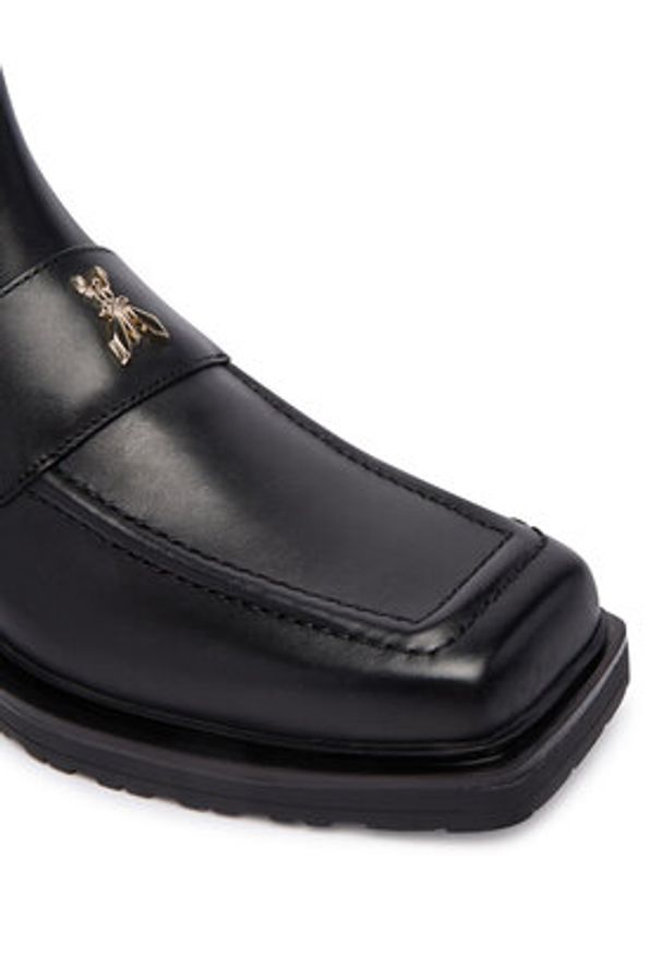 Patrizia Pepe Botki 2Y0034 L048 Czarny. Kolor: czarny. Materiał: skóra