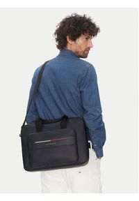 TOMMY HILFIGER - Tommy Hilfiger Torba na laptopa Th Foundation Computer Bag AM0AM13198 Granatowy. Kolor: niebieski. Materiał: skóra #6