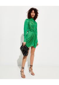 ISABEL MARANT - Zielona sukienka z drapowaniem Dibruna. Kolor: zielony. Materiał: materiał. Typ sukienki: kopertowe. Długość: mini #2