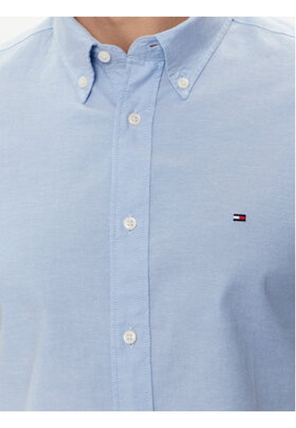 TOMMY HILFIGER - Tommy Hilfiger Koszula 1985 MW0MW33810 Niebieski Slim Fit. Kolor: niebieski. Materiał: bawełna