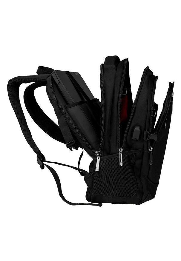 Starter - Sportowo-Szkolny Plecak - STARTER - Czarny. Kolor: czarny. Materiał: poliester. Styl: sportowy