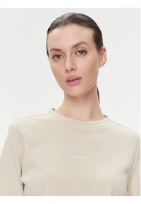 Calvin Klein Bluza Micro Logo K20K205453 Beżowy Regular Fit. Kolor: beżowy. Materiał: bawełna #4