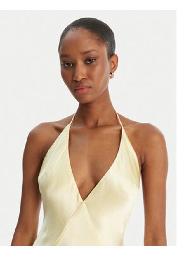 BARDOT - Bardot Sukienka wieczorowa Yve Contrast Halter 59315DB Żółty Slim Fit. Typ kołnierza: dekolt halter. Kolor: żółty. Materiał: wiskoza. Styl: wizytowy