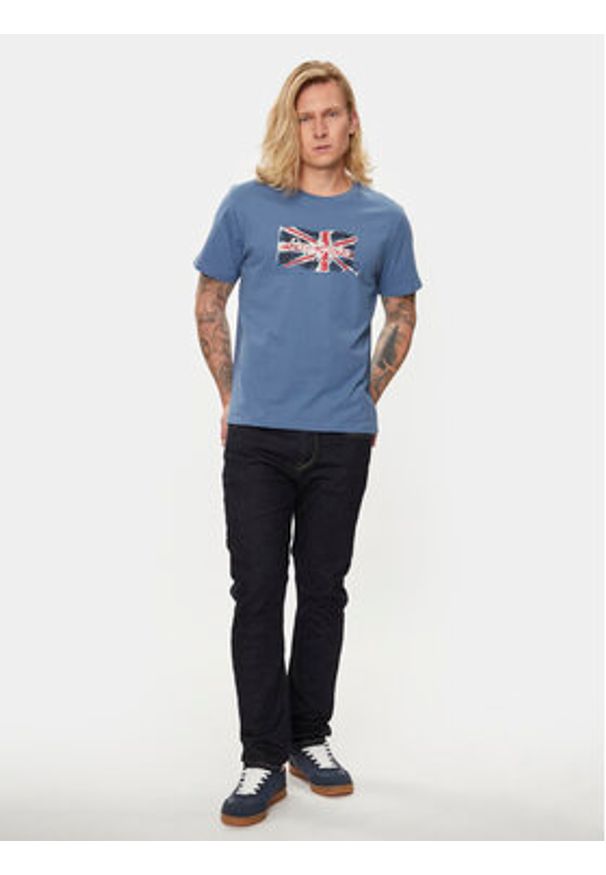 Pepe Jeans T-Shirt Clag PM509384 Niebieski Regular Fit. Kolor: niebieski. Materiał: bawełna