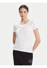 EA7 Emporio Armani T-Shirt 8NTT67 TJDQZ 1100 Biały Skinny Fit. Kolor: biały. Materiał: bawełna